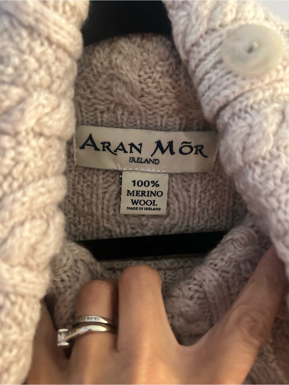 Aran Mór Ireland 100% Merino Wool Cable Knit Sweater — Medium - Picture 5 of 15